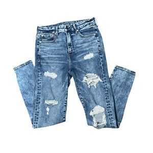 American Eagle‎ THE LU(X)E JEAN Super Hi-Rise Jegging 8R Distressed Vintage Chic